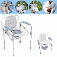 เก้าอี้ขับถ่าย แบบพับได้ Toilet Chair V1 patient toilet chair ,Grade Can be adjusted to 6 level สุขาเคลื่อนที่เก้าอี้นั่งถ่าย อาบน้ำ อลูมิเนียม 2 IN 1 เก้าอี้นั่งถ่าย ผู้สูงอายุ พับได้ ปรับความสูงได้ โครงอลูมิเนียมอัลลอยด์ น้ำหนักเบาไม่เป็นสนิม