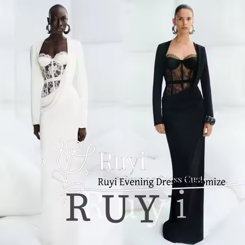 Customized Sweetheart Neckline Lace See Through Evening Dresses Mermaid Long Sleeves Elegant Special