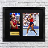 【SG Stock】Emma Raducanu Tennis Collectible Reprinted Signed Autograph Poster Art Framed 15x12