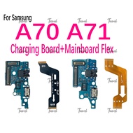 For Samsung A70 A71 USB Charging Board Port Dock Connector + Main Board Motherboard Flex Cable