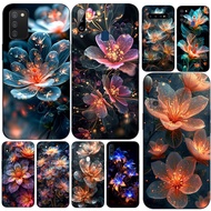 Case For Samsung Galaxy A31 A51 A71 A91 A50S A30S A50 2019 Back Cover Soft Silicon Phone black tpu Shining flowers
