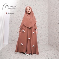 Vallina Outfit - Maura Syari Kids 2in1 Gamis Muslim Cringkle Airflow Apk Pita OOTD Lebaran Casual Da