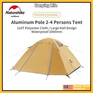 Naturehike P Series Camping Tent 2/3/4 Persons UPF50+ Anti-UV Large Sunscreen Family Tent Ultralight Portable Waterproof Tent