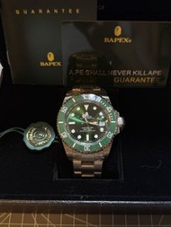 半價出售50%offA bathing ape Bapex Watch Type1 Automatic 綠水鬼機械手錶