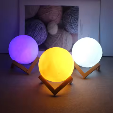 Led Moon Lamp Night Light 3D Printed 10cm Lunar Lamp Battery Powered Colorful Moon Light for Kids Ch