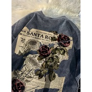 Men Tshirt Korean Oversized Loose Rose Tshirt