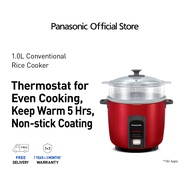Panasonic SR-Y10FGERSH Conventional Rice Cooker, 1L Capacity, Red