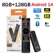 TV Stick Android 14 Full HD 4K 8K 8GB 128GB 4G 5G WiFi 6 Kawalan suara BT5.0 Allwinner H313 Quad Cor