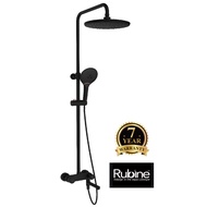 RUBINE PushStop Rain shower Set with Spout in Matte Black