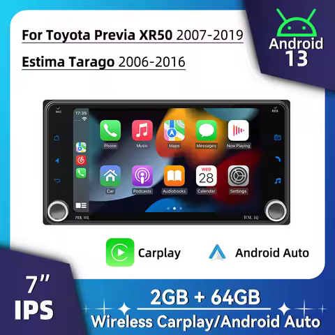 7" Screen Android Car Multimedia 2 Din Radio for Toyota Previa XR50 2007-2019 Estima Tarago 2006-201