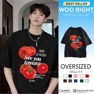 24 Hours Delivery Woo Right 280g Oversize Korean Style Couple Short-Sleeved Oversized T-Shirt Cotton