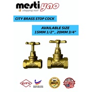 1/2" & 3/4" CITY BRAND BRASS STOP COCK/PILI PENUTUP/INJAP STOPCOCK