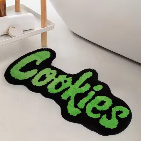 "Cookies" Tufted Area Rug - Irregular Shape Soft Non-Slip Floor Mat, Washable Bedroom Living Room Ru