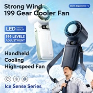 USB Rechargeable Portable Fan 199 Speed Handheld Cooling Fan with LED Digital Display Adjustable Hig