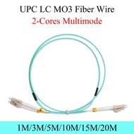 100G MPO MTP MO3 Kabel Serat Optik Multimode 2Teras Sambungan UPC 2LC Male ke Male 1/3/5/10/15/20M K