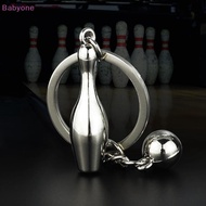 Babyone Creative Alloy Bowling Ball Pendant Car Key Ring Purse Bag Ornament Keychain Sports Lover Cl