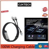 CUKTECH C2C515 2-in-1 TYPE-C Data Cable 100W Super Fast Charging Cable