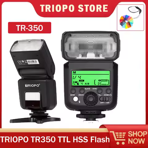 TRIOPO TR-350 2.4G Wireless TTL HSS Camera Flash Light Speedlite Pocket Size with LED modeling light