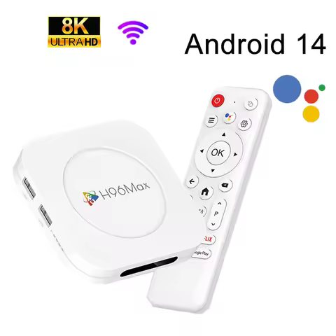 TV Box H96 MAX M1 PLUS RK3528 Android 14 Wifi6 8K Mouse Assistant Media Player Voice Remote Smart Se