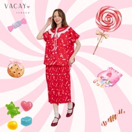 VACAY INDEED | SET Mila  + Pleatful Skirt ลาย Candy Shop (เซ็ท เสื้อ+กระโปรง) /พร้อมส่ง
