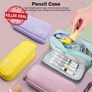 Macaron Color Large Capacity Stationery Bag Square Pencil Case For Students R8q6