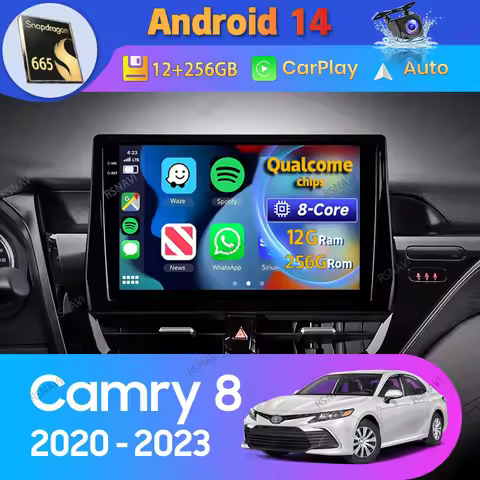 Android 14 Carplay Auto For Toyota Camry 8 XV70 2020 2021 - 2023 Car Radio GPS Video Stereo 2 Din Pl