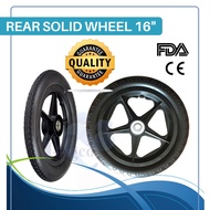 MERS/ FELCO / ESCO Wheelchair Rear Solid Wheel 16 inch PU Tire Inflation Free - Tayar Kerusi Roda