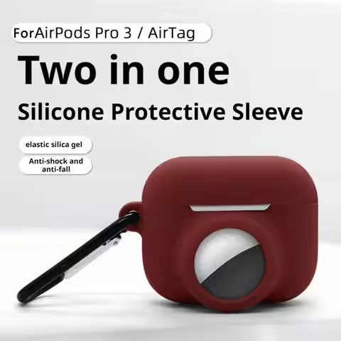 Durable 2 In 1 Silicon Case for Apple Airpods Pro 3 & Airtag Cover with Keychain Luminous Earphone S
