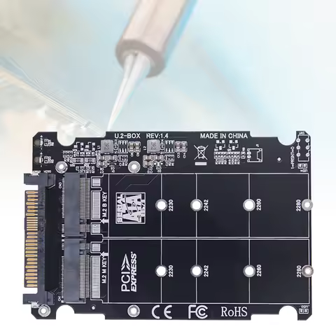 M.2 SSD To U.2 Adapter Card 32Gbps M.2 NVMe SATA-Bus NGFF SSD To PCI-e U.2 Adapter 32Gbps PC-E3.0X4 