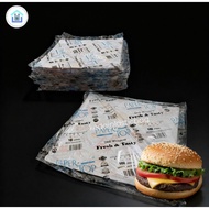 Kertas Balut Burger | Burger Wrapping Paper | Hotdog Wrapping Paper | Kertas Pembalut Burger | 100pc