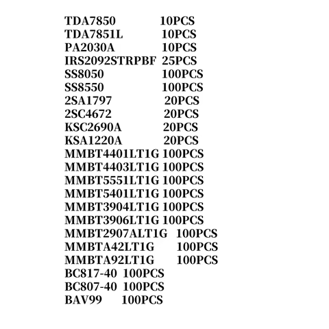 10PCS 25PCS TDA7850 TDA7851L PA2030A IRS2092STRPBF 2SA1797 2SC4672 KSC2690A KSA1220A 100% new origin