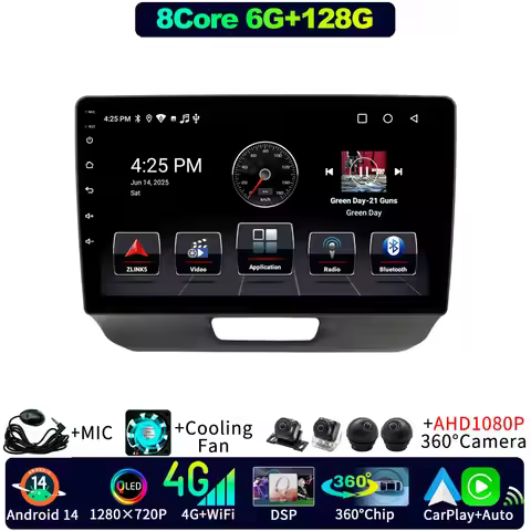 9“Android 14 For Honda N-Box JF1 JF2 2011-2017 AHD1080P BT 5.0 Car Player Head Unit 360 Panoramic Ca