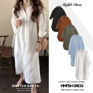 Ready Stock 8 Colors Korean Lazy Simple Basic Comfortable Long Shirt Windbreaker Jacket Shirt Women Outwear OL Dress Office Dress Hijab Friendly Dress Muslimah Dress Kaftan Baju Jubah