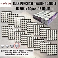 Tealight Candle/Wholesale/50pcs per pack(8hours+/-)/ 16 packs x 50pcs=800pcs