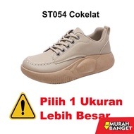 SHOEVO Korean Women's Sneakers Fashion White Maen Casual Women's Sneakers 4.0Cm Brown Rubber Work Sh