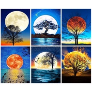 RUOPOTY 60x75cm/50x65cm/40x50cm Frame Paint By Numbers Moon Wall Art Unique Gift DIY Frame Hand Pain