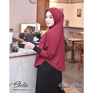 Stella tyara hijab bergo jumbo sleeve premium pocket