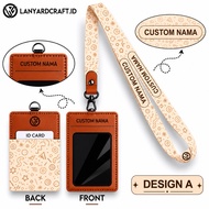 Custom ID Card Holder + Leather Lanyard + Custom Lanyard with Single Name ID Card Holder Leather Pri