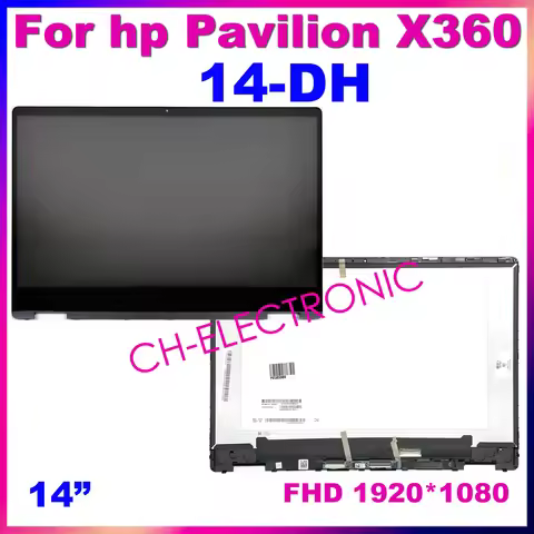 14'' LCD Touch Screen For HP Pavilion x360 14-DH 14q-dh 14t-dh Replacement Assembly FHD Display NV14