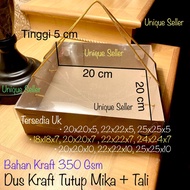 [Contents 10] KRAFT Rope Box Size 20x20x5 Mica Lid 350 gsm Kraft Pudding Pizza Box Box Box 20x20x5 F