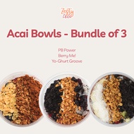 Zesty Acai - Halal Acai Bowl Bundle of 3 [LARGE] - PB Power / Berry Me! / Yo-Ghurt Groove