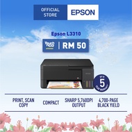 [Redeem TNG RM50 + Total 5 Years Warranty] Epson EcoTank L3310 A4 All-In-One Ink Tank Printer - Blac