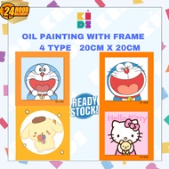 20x20cm Framed Canvas Sanrio Paint DIY Oil Painting By Number Children Digital Paint Simple Landscape Paint By Numbers W