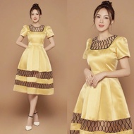 SIZE>70KG Mesh Pleated Dress