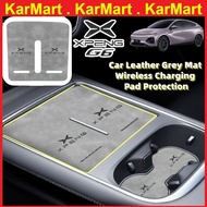 XPeng G6 Car Leather Grey Mat Wireless Charging Pad Protection Anti-Slip Soft Suede Leather Car Inte