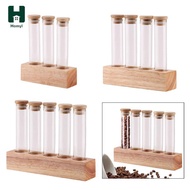 Homyl Coffee Bean Jar with Wooden Stand with Display Rack Coffee Cellar Tube
