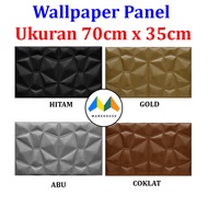 MW Wallpaper Foam 3D Batik Wall Panel Diamond Triangle Stiker Dinding Wall Paper Panel Sticker