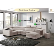 Coner 5 Seater 2 Stool Easy Clean/Anti Scratch /Coner 6 Seater Sofa Set 1 BiG Stool&2 Small Stool 沙发
