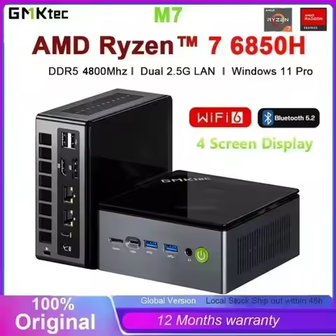 GMKtec M7 Ryzen 7 6850H/ M7 Ultra Ryzen 7 6850U Mini PC Windows 11 DDR5 4800MHz Pcie 3.0 NVMe SSD Wi