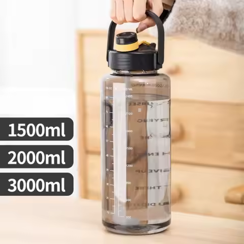 1.5L/2L/3L Sports Water Bottle Portable Leakproof Large Capacity Water Jugs Lightweight with Time Ma